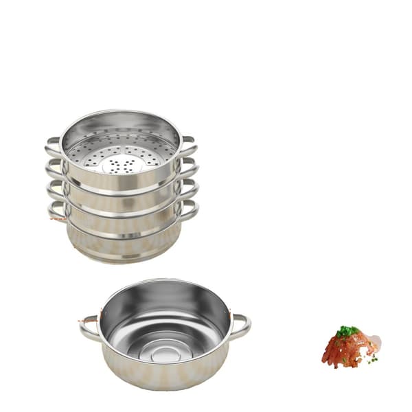Rustfrit Stål 5-Lags Dampkoger, Holdbar Konstruktion, Tåler Opvaskemaskine,Diameter 30CM = Diameter 30CM