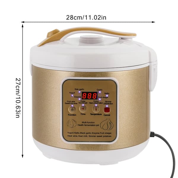 Svartlök Fermenter, 6L Kapacitet, Multifunktionell Användning, Hållbart Material,Mörk khaki