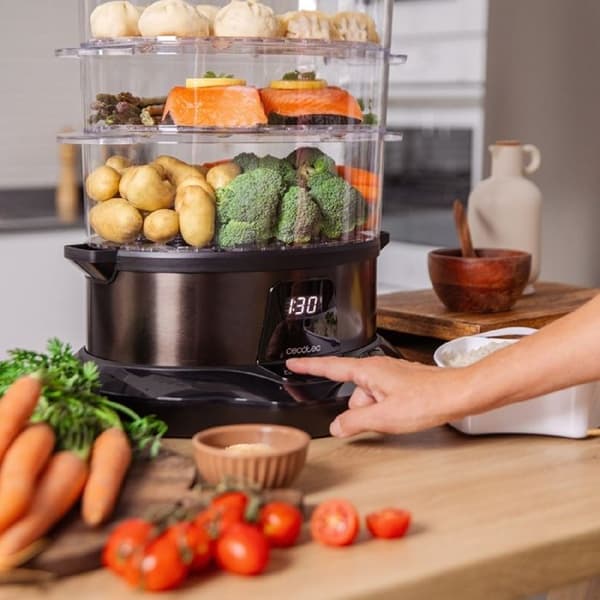 Cecotec Ångkokare Elektrisk VapoVita 3000 Pro. Ångkokning och bevarande av näringsämnen och vitaminer. 1000 W, 3 Behållare