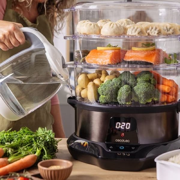 Cecotec Ångkokare Elektrisk VapoVita 3000 Pro. Ångkokning och bevarande av näringsämnen och vitaminer. 1000 W, 3 Behållare