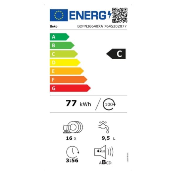 Astianpesukone BEKO BDFN36640XA Teräs 60 cm