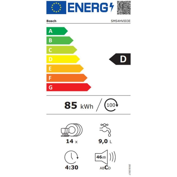 Diskmaskin BOSCH SMS4HVI03E Stål 60 cm