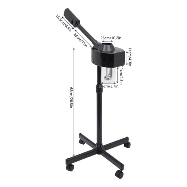 Ansigtsspa, 800W Hurtig Opvarmning, 360° Rotérbart Sprayhoved,sort