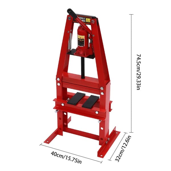 6 Ton Hydraulisk A-Frame Værkstedspresse, Justerbar Højde, Høj Stabilitet,Rød