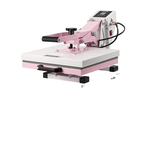 Värmepressmaskin, 15 x 15 tum värmeplatta, 1400W effekt,Rosa