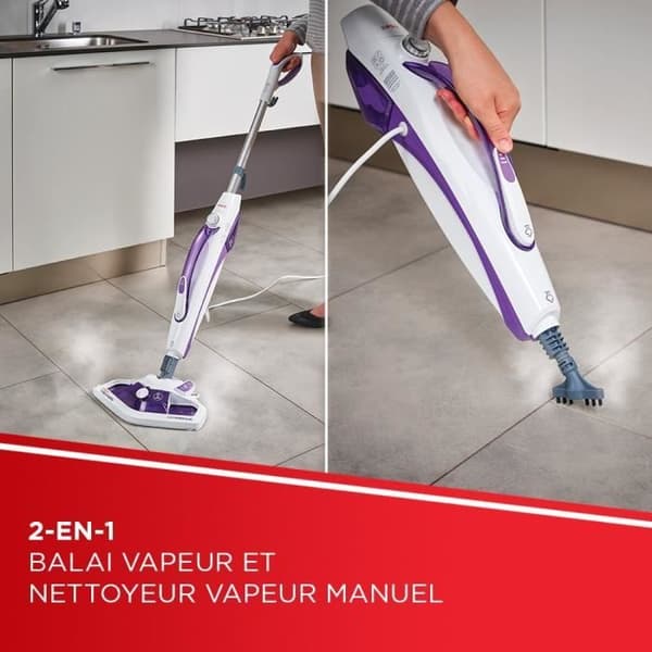 POLTI VAPORETTO - SV440_Double - Ångmopp + handrensare - obegränsad autonomi - 1500W - klar på 15 sekunder - Lila