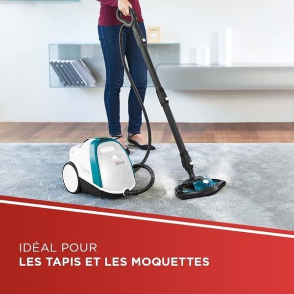 POLTI VAPORETTO - Smart100_T - Ångrensare - obegränsad autonomi - 4 BAR - 110g / min - 1500W - 9 tillbehör - Turkos