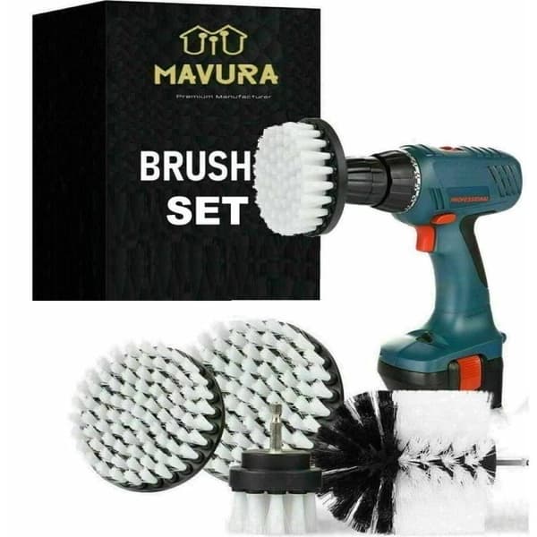 Rengöringsborsteset - MAVURA - BRUSHFIX - 4 borstfästen - Premium nylon - Mångsidig