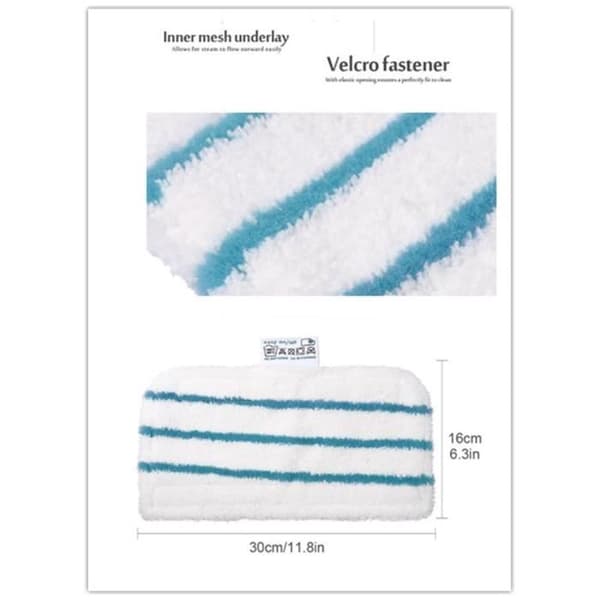 Set med 5 mikrofiberskyddsdynor för Decker FSM Steam Mop - Vit