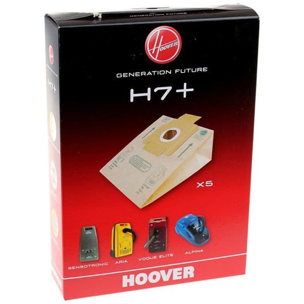 Dammsugarpåsar - HOOVER - H7+ - 5 delar - Kompatibel med flera modeller - Flerfärgad