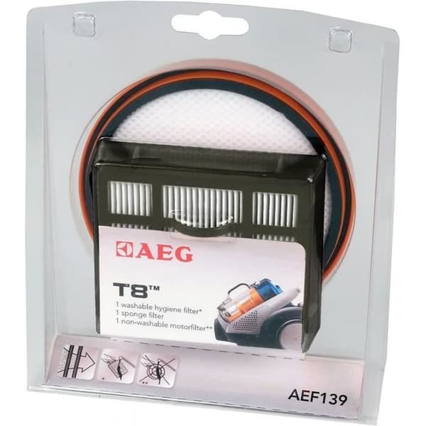 Set med 3 AE139-filter (HEPA, motor) för dammsugare T8-serien AEG 9001671008