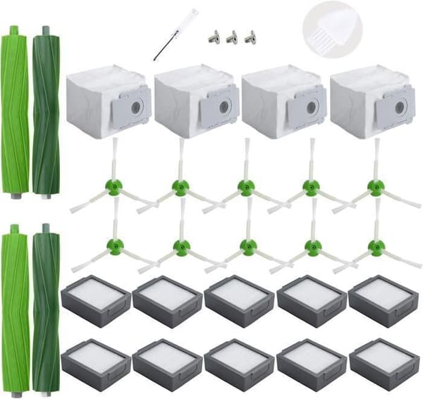 iRobot Roomba tillbehör - Ersättningstillbehör för iRobot Roomba Serie I i1+ i3+ i4+ i5+ i6+ i7+ i8+, Serie J j5+ j6+ j7