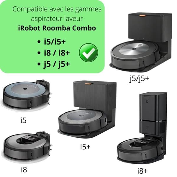 Lingett - iRobot - Roomba Combo J5 J5+ I8 I8+ I5 I5+ - 4-pack - Tvättbar mikrofiber - Blöt mopp