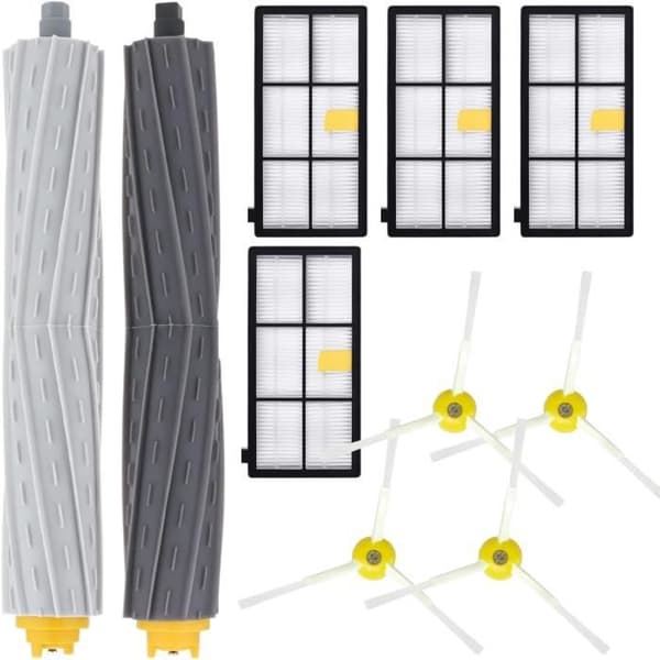 Paket med tillbehör för iRobot Roomba Serie 800 900 850 860 870 880 890 980 990 Filter-borstar-rulleutdragare Phonillico®