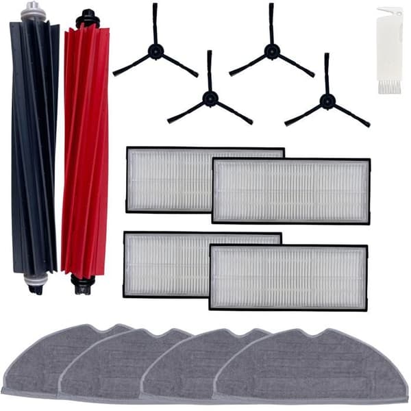 Pack tillbehör för Roborock S8 PRO ULTRA - Filter/Trasa/Sidoborste/Utdragsrulle Phonillico®