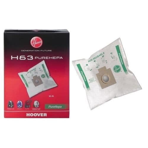 Dammsugarpåse - HOOVER - H63 - 4 påsar - Ren HEPA - Olika kompatibla modeller