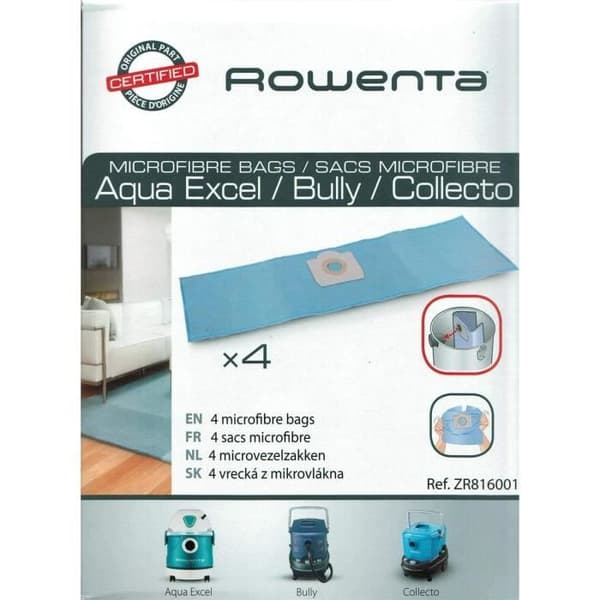 MIKROFIBERPÅSAR (x4) FÖR VAKUUMVAKUUMSORTIMENT AQUA EXCEL, BULLY &amp; COLLECTO ROWENTA ZR816001