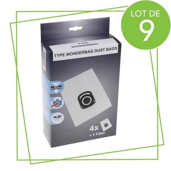 Tillbehör Dammsugare - TEFAL - ZR200520 - Set med 9 påsar - 1 HYGIENE+ filter - Blandat
