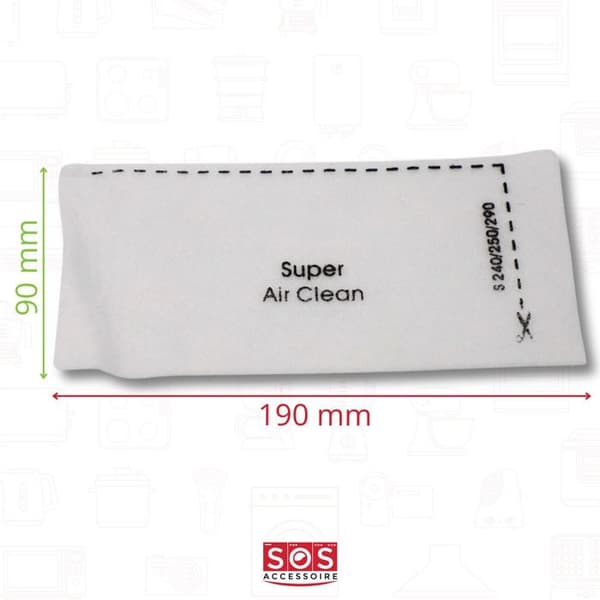 Dammsugarpåse - SOS Accessoire - 9917710 - Förpackning med 8 stycken - Syntetiska dammpåsar - Kompatibel