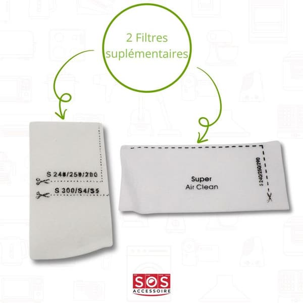 Dammsugarpåse - SOS Accessoire - 9917710 - Förpackning med 8 stycken - Syntetiska dammpåsar - Kompatibel