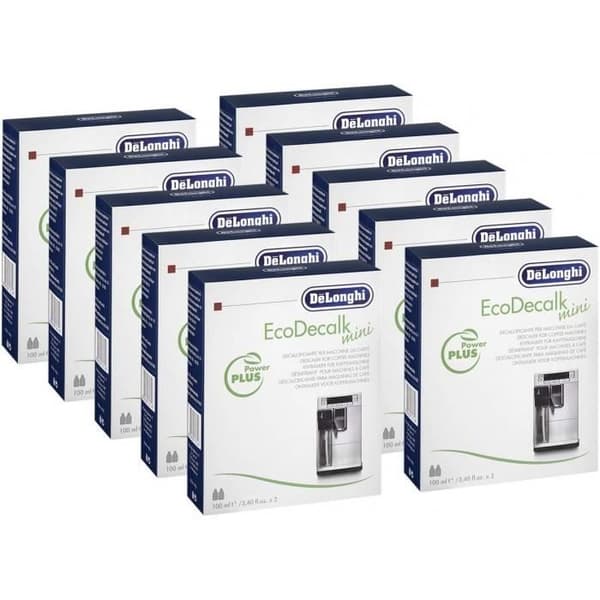 Avkalkningsmedel - DeLonghi - Förpackning om 10 (12 x 100 ml) - För kaffemaskiner - Vit