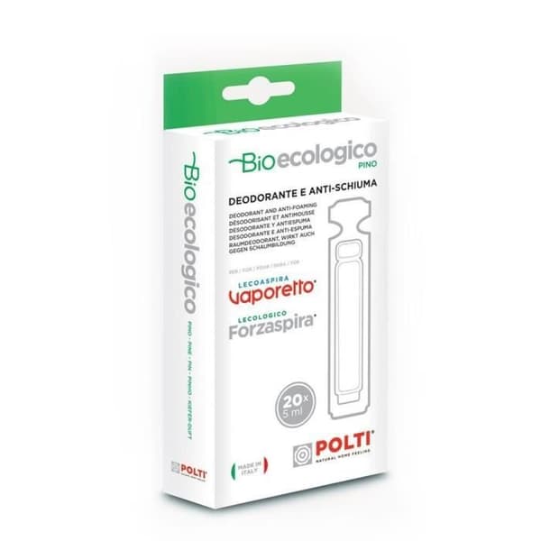 BioEcologico Pin - POLTI - PAEU0086 - Kompatibel med Vaporetto Lecoaspira - 20 dosetter av 5 - Antimousse og deodorisant