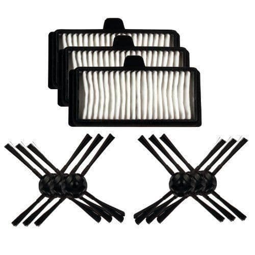 Menalux MRK03 3 tvättbara hygienfilter + 6 sidoborstar för dammsugare Anpassningsbar för LG...