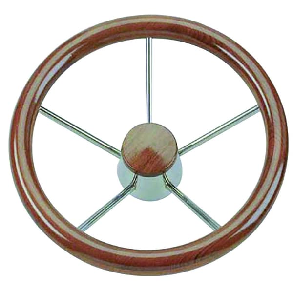 Savoretti Puukahvallinen Peräsin Ruostumattomasta Teräksestä Valmistetuilla Spookeilla Teak Kultainen 350 mm