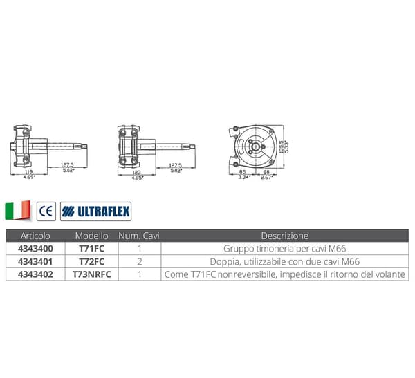 Ultraflex Styresystem T72 Fc Gylden