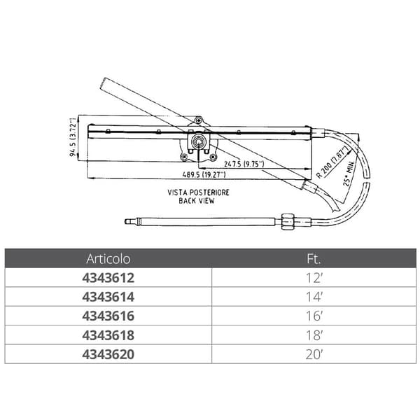 Ultraflex Hydraulisk Styresæt Tm86 Søvfarvet 18´
