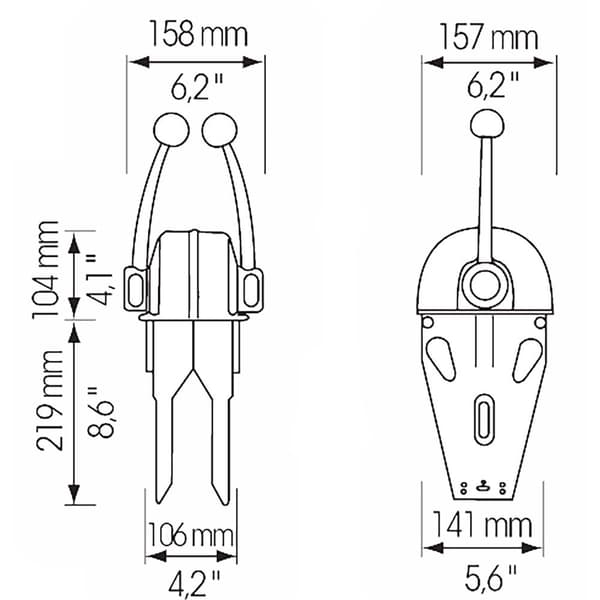 Ultraflex Kaksivipuinen Moottorin Ohjaus B104 Hopeinen