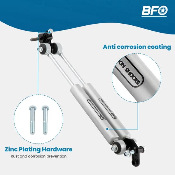 Dual Steering Stabilizer, Passer til Jeep Wrangler TJ/LJ & Cherokee XJ, Reducerer vibrationer i forenden, Forbedrer køreoplevelsen
