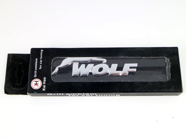 Grillmärke Ford Wolf silverfärgad styling