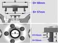 Miniatyrbild 2 av 4: Malteserkors Centrumkåpor 60mm (passar 57mm hål) 4-pack