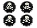 Miniatyrbild 1 av 2: Dödskalle hjulnav emblem t fälgar centrumkåpor 4-pack styling