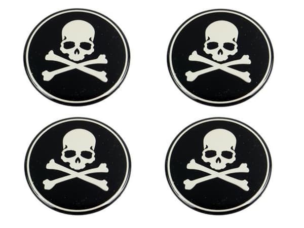 Dödskalle hjulnav emblem t fälgar centrumkåpor 4-pack styling