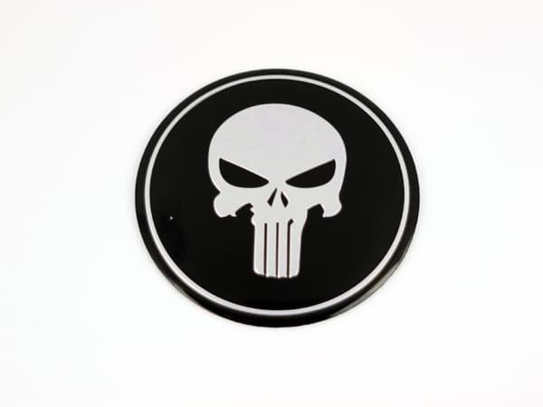 Dödskalle hjulnav emblem till fälgar och centrumkåpor 4-pack