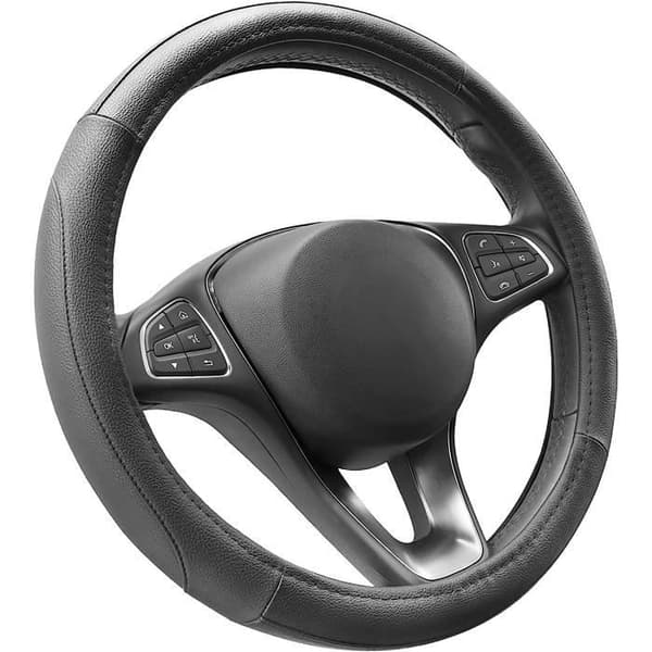 Antisladd rattkåpa Andas rattkåpa i mikrofiberläder Svart Diameter M 37-38cm