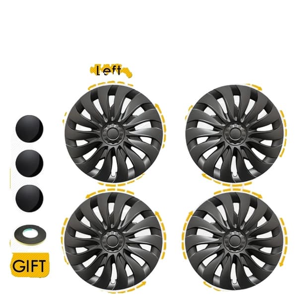 Hub Cap Tesla Model 3:lle, 18 tuuman koko, matta musta viimeistely,LR-matti musta