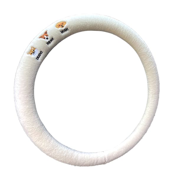 INF Luksus saueskinn rattdeksel - hvit (38cm) 0