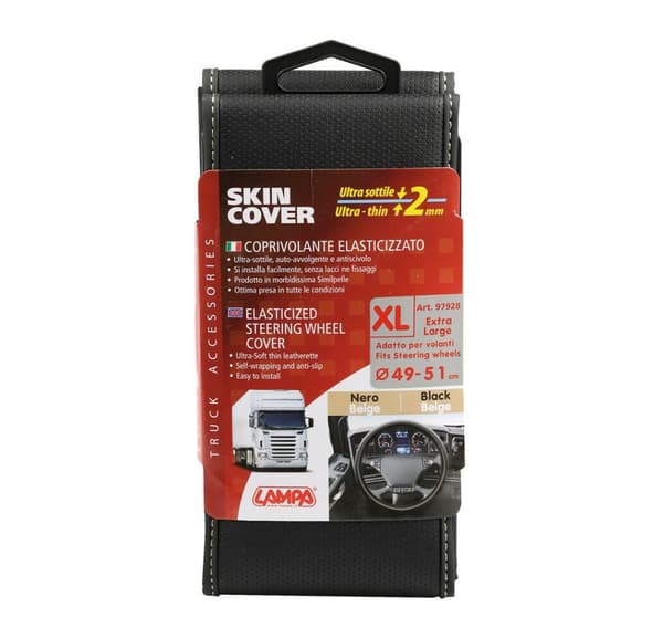 Stretchable steering wheel cover Skeentex black/beez 49/51