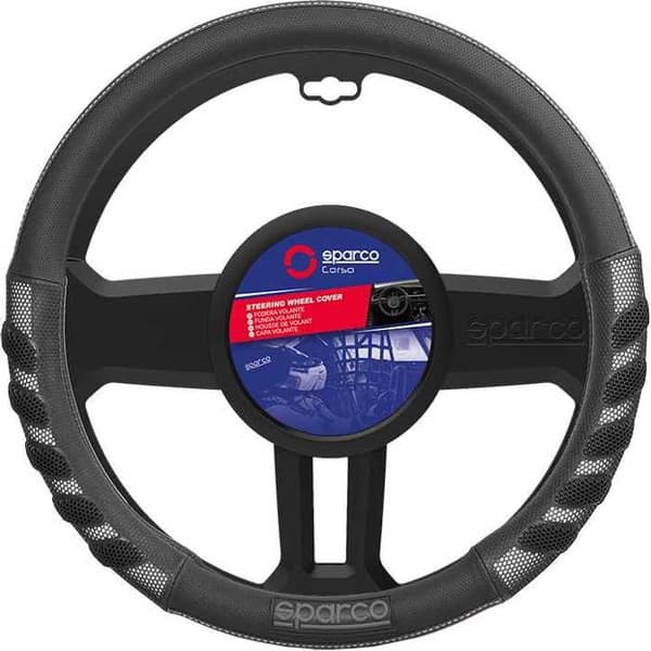 SPARCO svart / grå rattkåpa