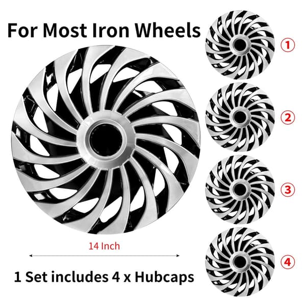 Navkapsel, Hållbart ABS-material, Passar 14-tums hjul,14 tums cyklon