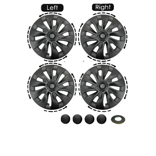 Hjulkapsler til Tesla Model 3, 18 Tommer Størrelse, Aerodynamisk Design,4PC mat sort