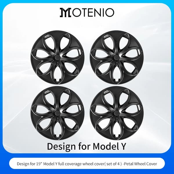 19" Hjulskydd för Tesla Model Y, Flera Stilar, Lätt Installation,Blomblad Stil