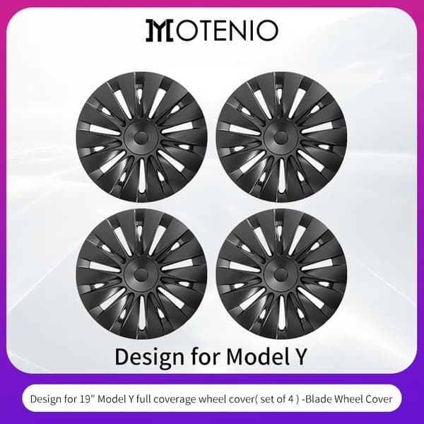19" Hjulafdækning til Tesla Model Y, Flere Stile, Nem Installation,Klinge Stil