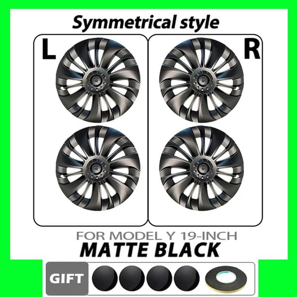 Hjulnavsudskiftning, Mat Sort, 19 Tommer, Nem Installation,Matte Sort-NOLOGO