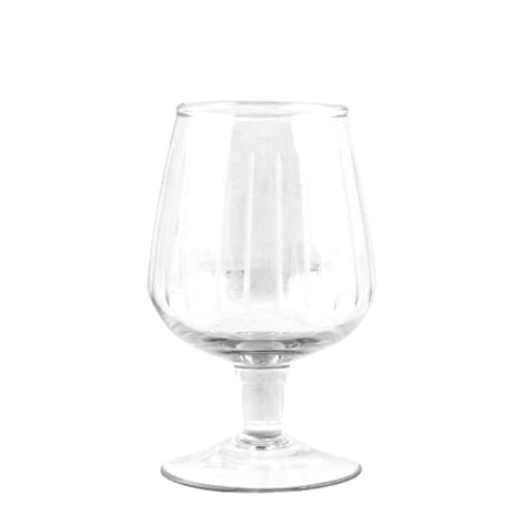 Litet Ölglas på Fot Etsad Rand Ø 8 x H 13,5 cm