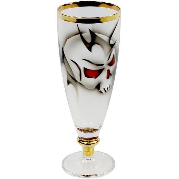 Gold Dödskalle Ölglas, 2-Pack - Nybro