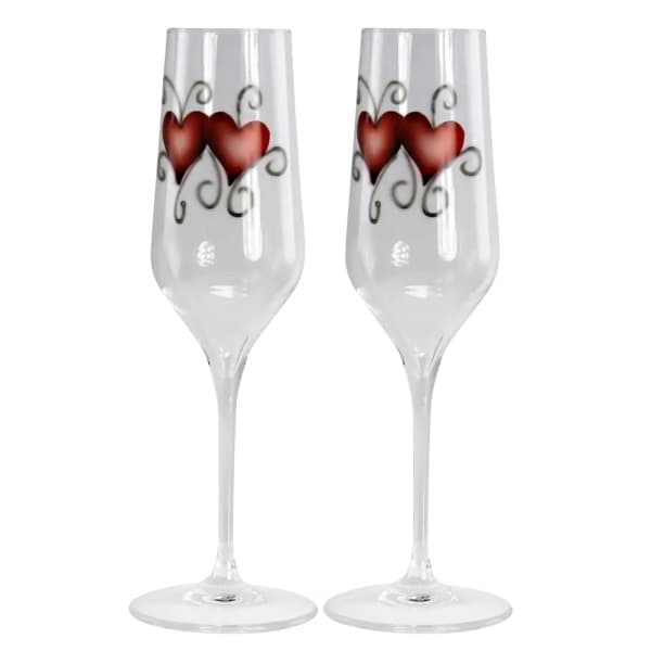 Crystal Ink hjärta Parglas Champagne 2-pack - Nybro